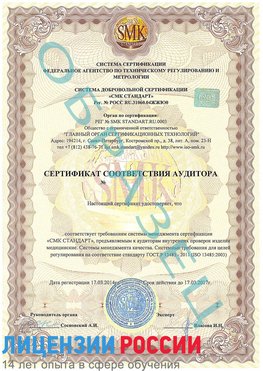 Образец сертификата соответствия аудитора Железнодорожный Сертификат ISO 13485